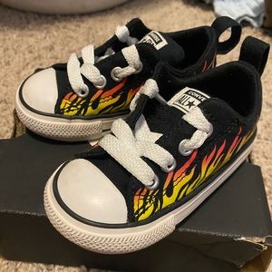 Toddler “into the flames” converse